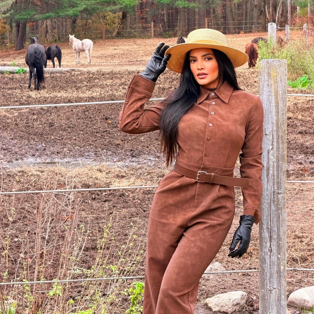 Elegant Brown Jumpsuit